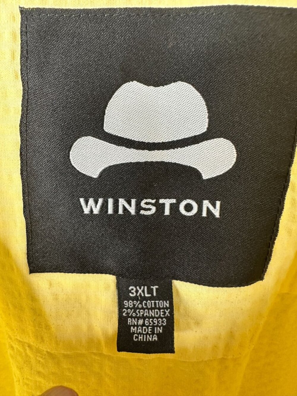Winston Yellow 3XLT Short-Sleeve Button-Up Shirt Cotton Blend Summer Casual - Picture 5 of 7